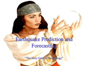 Earthquake Prediction and Foreca Lecture Notes Page