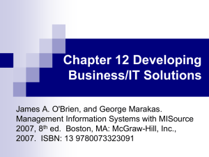 Chapter 12 Developing Business/IT Solutions
