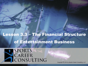 Lesson 3.3 - Financial Structure of Entertainment