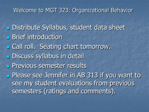 Welcome to BUSN 351: Organizational Behavior