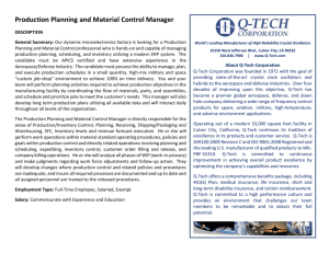 Production Planning and Material Control Manager