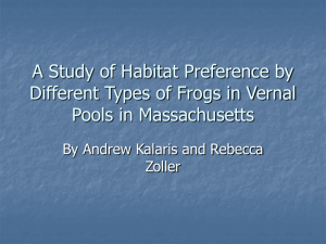 A Study of Habitat Preference by Different Types of Frogs in Vernal