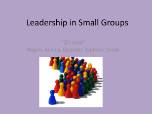 Leadership in Small Groups