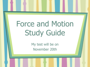 Force and Motion Study Guide