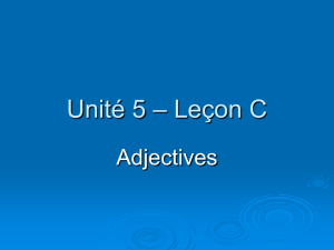 Unité 5 – Leçon C