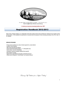 Requirements to receive HCCA diploma and suggested college