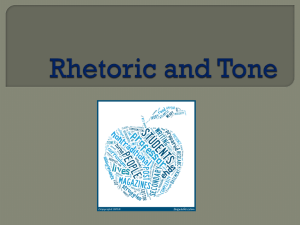 Rhetoric, Tone, and Attitude