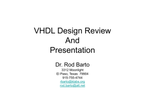 VHDL Design Review and Presentation