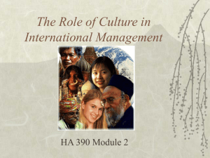 The Role of Culture in International Management
