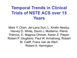 Temporal Trends in Clinical Trials of NSTE ACS over 15 Years Mark
