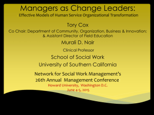 Managers as Change Leaders - Network for Social Work Management