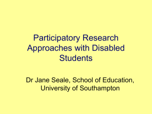 Participatory Research Approaches with Disabled Students