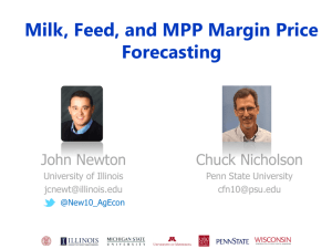 Milk, Feed, and MPP Margin Price Forecasting