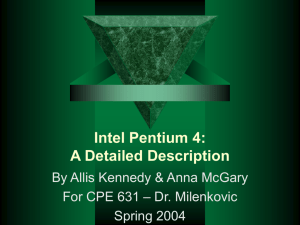 Intel Pentium 4 - UAH Electrical and Computer Engineering