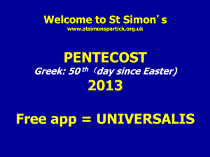 Pentecost - St Simon's Parish of Partick, Glasgow, Scotland