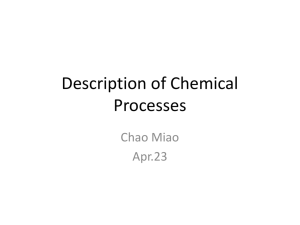 Description of Chemical Processes Chao Miao