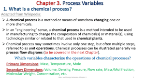 chemical process - Department of Chemical Engineering