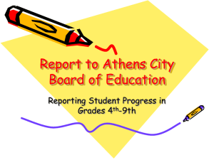 Report to Board on Pilot Program Reporting Student Progress