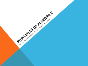 principles of algebra 2 - Seneca Valley School District