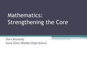 Mathematics: Strengthening the Core