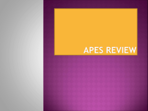 APES REVIEW - Miss Hayungs AP & Earth/Environmental Science