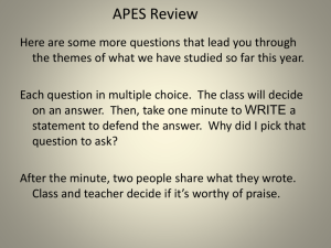 APES Review - Schneider's Biology / APES