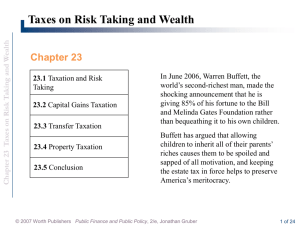 Chapter 23 Taxes on Risk Taking and Wealth