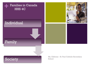 Families in Canada HHS 4U/ HHS 4C