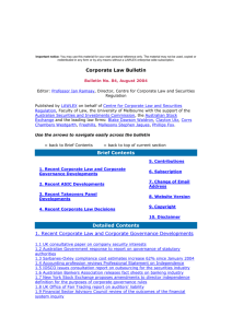 Corporate Law Bulletin 84 - August 2004