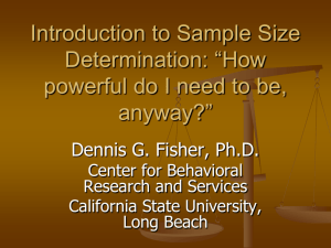 Introduction to Sample Size Determination