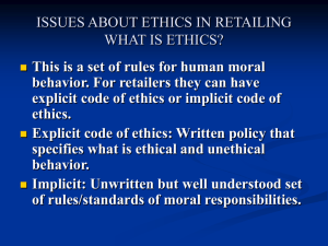issues about ethics in retailing