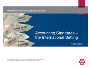 Accounting standards - the International setting
