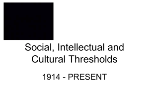 Intellectual and Cultural Issues 1914