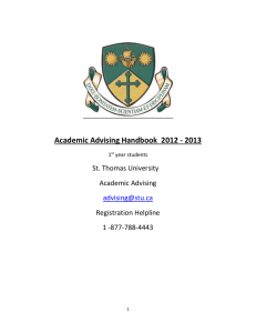 Academic Advising Handbook 2012 - 2013