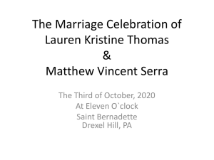 The Marriage Celebration of Lauren Kristine Thomas