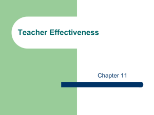 Chpt 11 Teacher Effectiveness PowerPoint Final