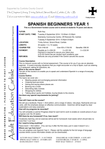spanish beginners year 1 - Adult Education Carlisle