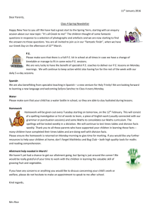 Spring 2016 newsletter for parents Class 4