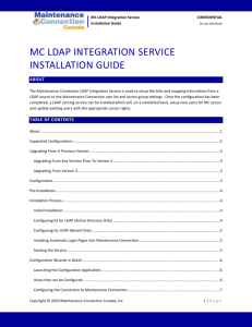 MC LDAP Installation Guide - Maintenance Connection Canada