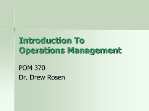 Introduction To Service Operations Management