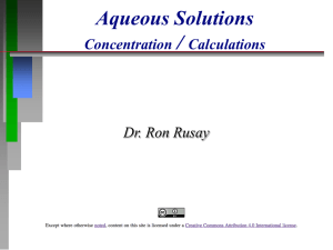 PowerPoint Presentation - Aqueous Reactions & Solutions