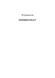 FS Technical Ltd EXPENSES POLICY