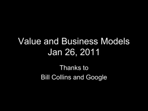 Business Models Jan 22, 2009
