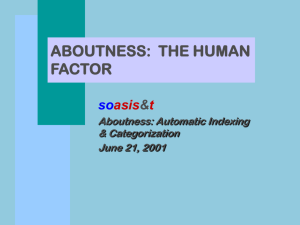 ABOUTNESS: The Human Factor