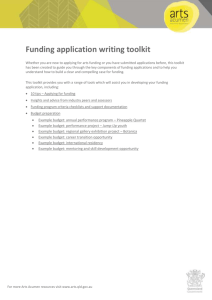 Arts Acumen Application Writing Toolkit DOC