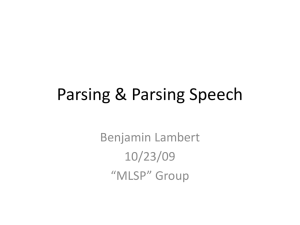 Parsing & Parsing Speech
