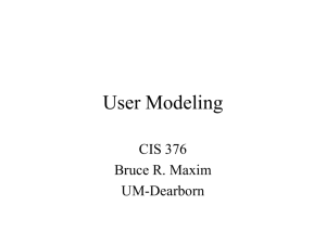 User Modeling - University of Michigan