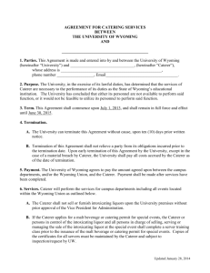 Catering Agreement - University of Wyoming