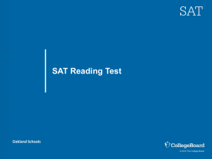 Redesigned SAT Reading - Troy Counseling Department
