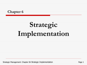 Chapter 6 Strategic implementation